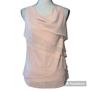 Ann Taylor Petite size LP layered peach tank top sleeveless lined casual or work